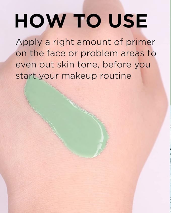 TOUCH IN SOL Redness Correcting Base Primer 1.01 fl.oz. - Pore Minimizing Green Toned Makeup Base - Tone Neutralizing before Foundation - Minimize Rosacea, Redness - No Pore Blem Primer Base-BrightBean Baby