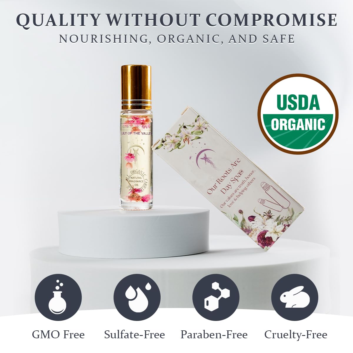 Lilly of The Valley Organic Nail Cuticle Oil Pen with Jojoba, Coconut MCT, and Rosehip for Nail Hydration, Growth & Strength, Travel Size Keychain(0.34 Fl Oz)-BrightBean Baby