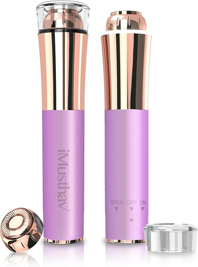 Portable Facial Hair Remover for Women – Painless, Fast & Precise Flawless Electric Razor & Epilator for Face, Lips, Chin Hair Removal – 18K Gold-Plated, 360° LED Light-BrightBean Baby