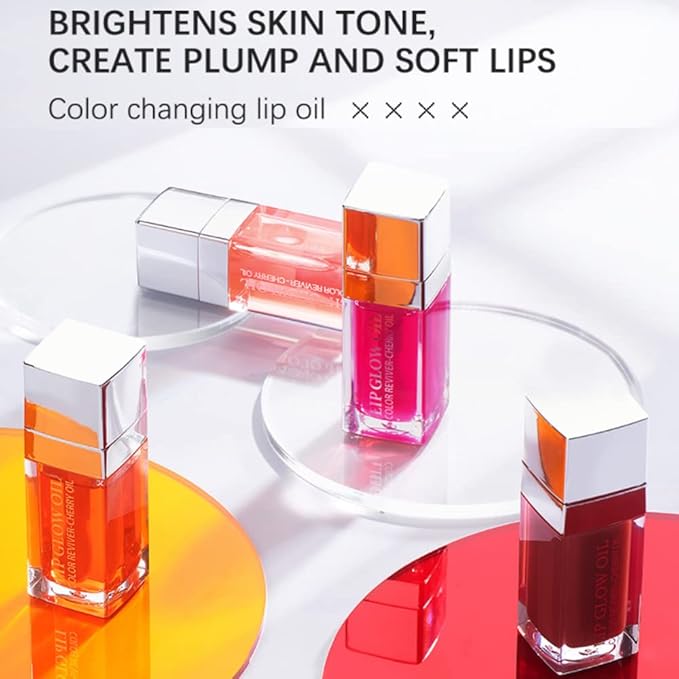 Yasovigi Hydrating Lip Oil Plumping Lip Tint Moisturizing Lip Gloss, Transparent Lip Balm Care Stick Nourishing Repairing Non-sticky, Moisture&Lighten Lip Lines (Pink + Rosewood)-BrightBean Baby