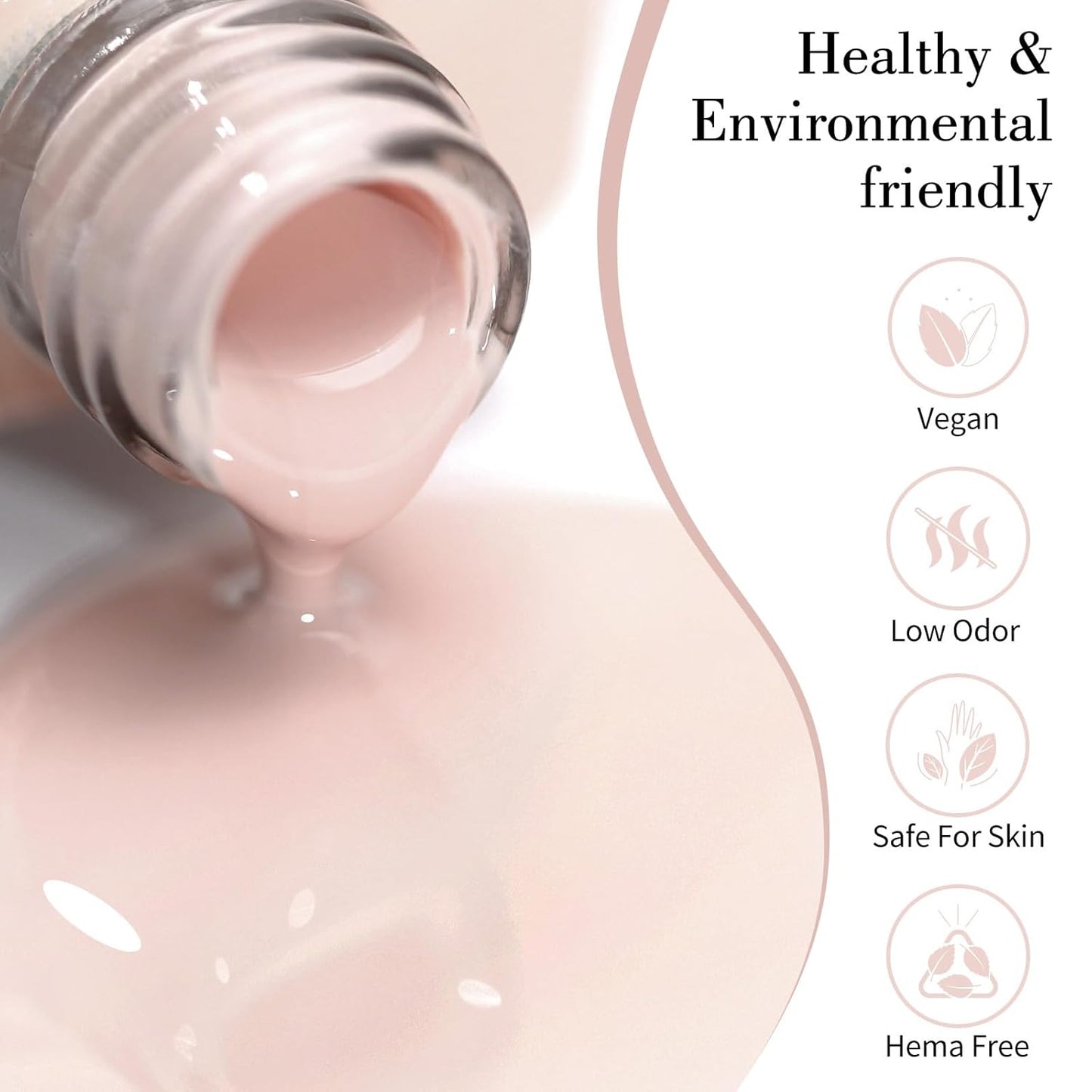 CANNI Pink Gel Nail Polish – Light Nude Oyster Pink, High Gloss Soak-Off UV/LED Gel for French Manicure, DIY Home & Salon Use, 0.32 fl oz-BrightBean Baby