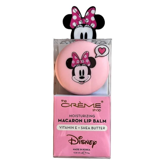 The Crème Shop x Disney Macaron Lip Balm Minnie Mouse Strawberries and Crème Pink Korean Scented Pocket Portable Vitamin E Shea Butter-BrightBean Baby