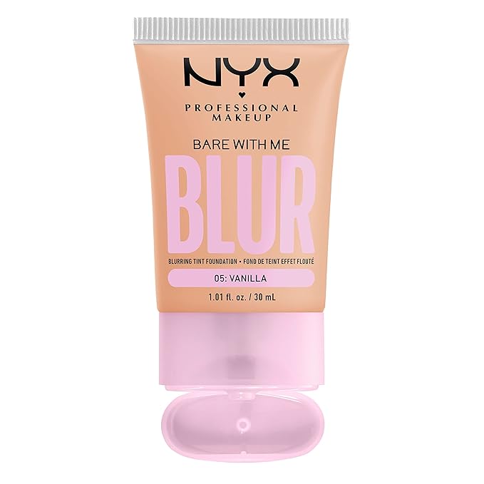 NYX PROFESSIONAL MAKEUP Bare With Me Blur Skin Tint Foundation Make Up with Matcha, Glycerin & Niacinamide - Vanilla-BrightBean Baby