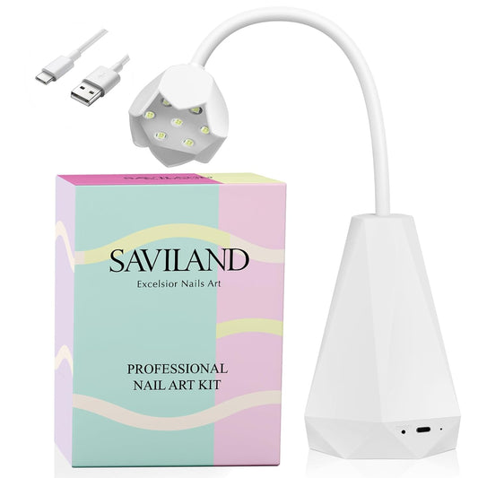 SAVILAND Portable LED Nail Lamp - 21W Gel Lamp, Mini U V Light, Nail Dryer for Polish Glue Gel Kit, Quick Dry Curing for Salon Home DIY Manicure-BrightBean Baby