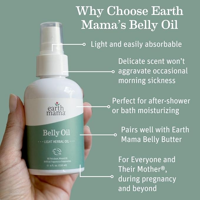 Earth Mama Pregnancy Pampering Gift Set|Organic Body Wash, Belly Butter, Lip Balm Set, Mini Deodorant Pack, Herbal Tea, Belly Oil & Sunscreen, 7 Pcs-BrightBean Baby