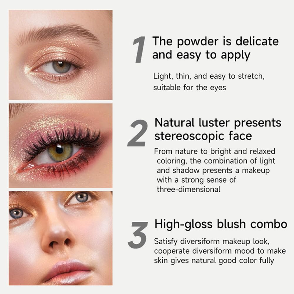 Monochrome Powder Eyeshadow Palette Makeup,Brown Natural Neutral Single Shimmer Eye Shadow for Older Women,Buildable Sparkly Eye Finish,Long Lasting Naturing-Looking-BrightBean Baby