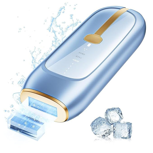 LUBEX Painless Sapphire Ice Cooling IPL Laser Hair Removal Device at Home for Women & Men, 1,000,000+ Unlimited Flashes, Safe and Permanent, Alternative to Salon Hair Removal for Face, Body, Bikini-BrightBean Baby