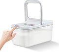 TBMax Rice Flour Storage Container with Automatic Flip-up Lid 13 Lbs | 6.5 Qt, Short and Narrow Food Storage Flour Bin for Kitchen Drwer Organization, Pet Dog Cat Food Storage Container