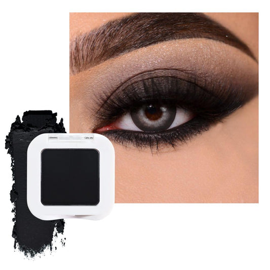 Matte Single Eye Shadow Palette Makeup, Deep Dark Black Monochrome Eyeshadow For Old Women, Mini Single Pressed Pigmented Waterproof Sombras Para Ojos, Vegan, Talc, Paraben&Cruelty Free, 04-BrightBean Baby