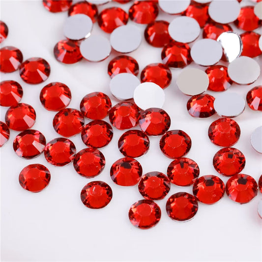 3000 Pieces SS12 3mm Flatback Rhinestones Clear Glass Round Gems Crystals for Nail Art DIY Crafts Clothes Shoes Bags （Red）-BrightBean Baby