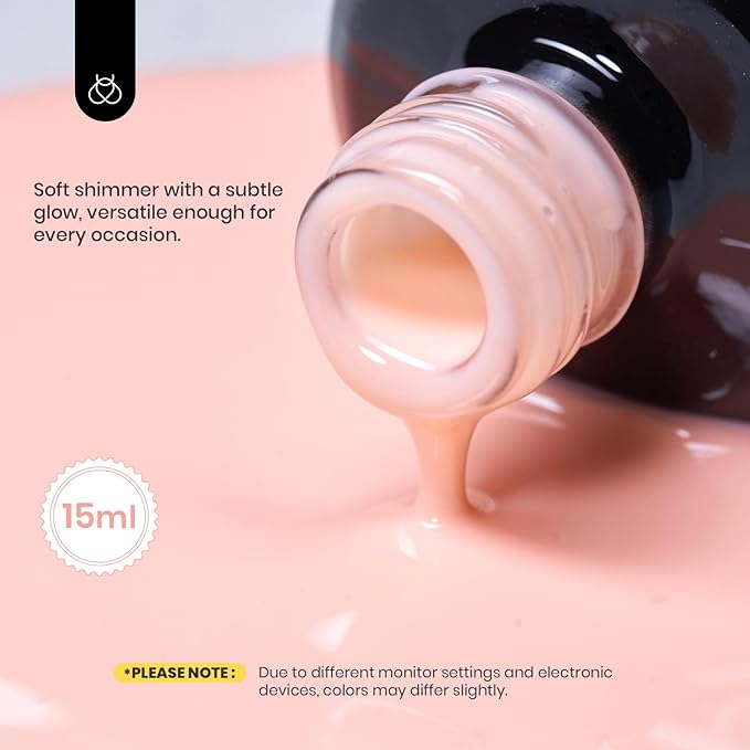 Beetles Pink Nude Builder Gel for Nails 7 in 1 Strengthener Gel for Nail Apex & Thickening Nail Extension DIY Salon at Home Beauty Gift Sets for Women Base Coat Top Coat Needed-BrightBean Baby