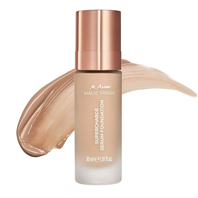 M. Asam MAGIC FINISH Supercharge Serum Foundation Cool Honey (1.01 Fl Oz) - Moisturizing Make Up & Firming Face Serum In One, Anti-aging CC Cream With Optimal Coverage & Hyaluronic Acid-BrightBean Baby