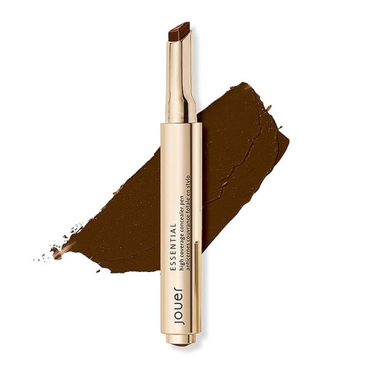 Jouer Essential High Coverage Concealer Pen - Under Eye Concealer for Dark Circles - Brightening Makeup for Eye Circles - Color Corrector Eye Primer with Hyaluronic Acid and Vitamin E-BrightBean Baby
