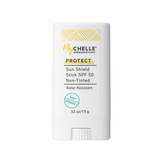 Mychelle Dermaceuticals Sun Shield Stick Spf 50 Non-Tinted - Natural Liquid Zinc Sunscreen Vitamin E and Jojoba - Water Resistant up to 80 Minutes - Sunscreen for Face, Reef Safe, Safe for Children-BrightBean Baby