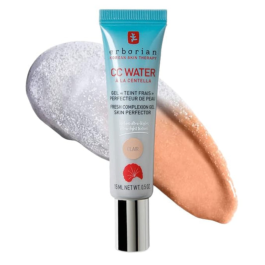 Erborian CC Water with Hyaluronic Acid, Clair - Ultra-Light Aqua Gel Color Corrector with Centella Asiatica & Hyaluronic Acid - Plump, Softer & Hydrated Skin - Korean Skincare Skin Perfector- 0.5 Oz-BrightBean Baby