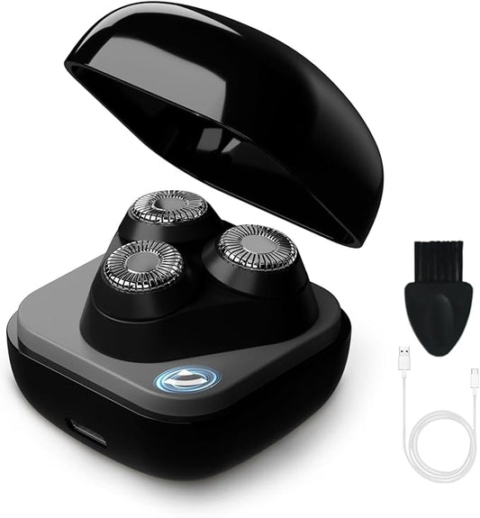 Facial Hair Removal for Women, 3D Floating Blade Rotary Razor, Wet/Dry Electric Shaver, Portable & USB Rechargeable Epilator Hair Remover for Face, Upper Lip, Chin, Arms & Legs (Black)-BrightBean Baby