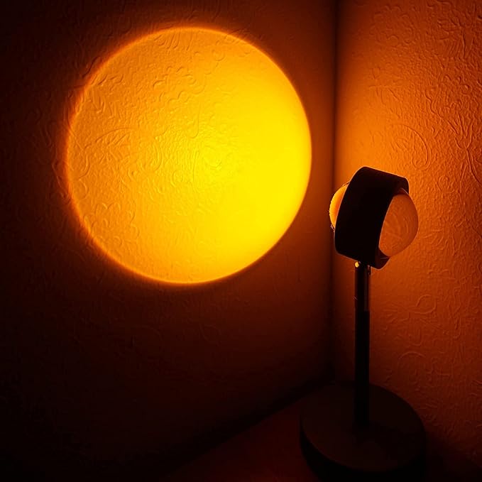 Amuou Sunset Lamp and Rainbow Lights,2 Colors in 1 Projector Sunset Light with 7 Levels of Adjustable 180 Degree Rotation Projection Led Night Light for Photography, Selfie, Tiktok and Home Decor-BrightBean Baby
