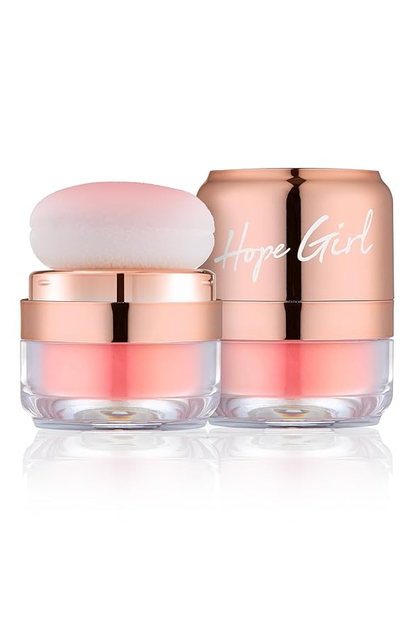 Hope Girl 3D Powder Blusher 0.17oz | Skin-Loving Korean Mini Blush for Cheeks and Eye Makeup w/Allantoin | K Beauty Cool Toned Vibrant Sunkissed Fine Powder Makeup Blush Cosmetics (#02 Coral Stone)-BrightBean Baby