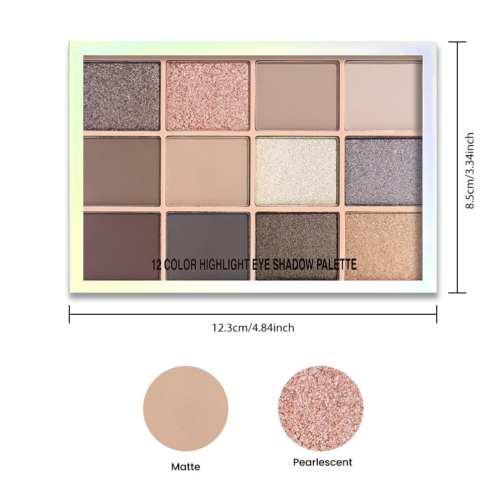 SUAKE Neutral Smokey Eye Shadow Palette,Nude Silver Gray Black Cream Eyeshadow Palette,Make Up Pallets for Women, Highly Pigmented Long Lasting Naturing-Looking-BrightBean Baby