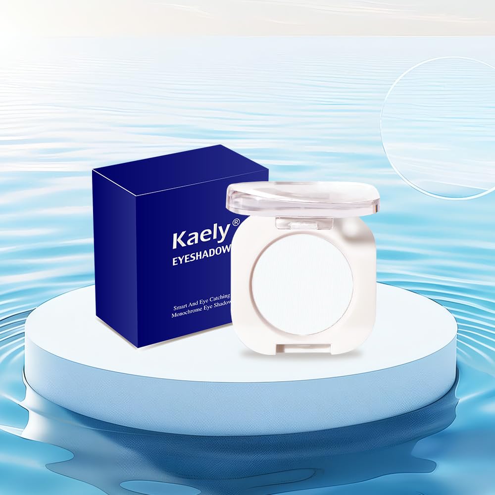 White Matte Eyeshadow Palette for Women, Single Monochrome Eye Shadow Makeup, Shiny Pressed Powder, Blendable Natural sombras para ojos, Holographic,Vegan,Travel -26-BrightBean Baby