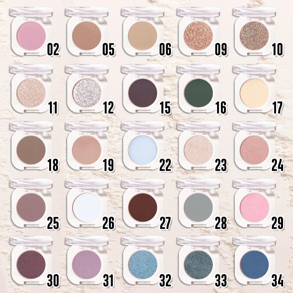 Single Matte Eye Shadow Palette Makeup, White Matte Eyeshadow for Women Halloween Birthday Party Wear, Monochrome Eye Shadow Makeup, Pigmented Waterproof Sombras Para Ojos, 26-BrightBean Baby