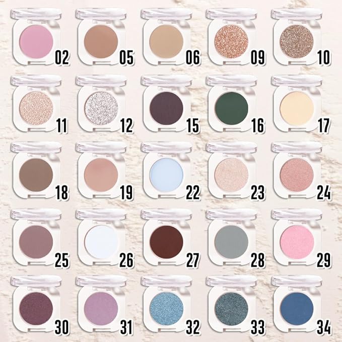 Matte White Single Eyeshadow Makeup, Neutral Cream Powde Eye Shadow for Women, White Matte Singles Eyeshadow Palette Pigmented Waterproof, sombras para ojos, Girls Monochrome Eyeshadows Gift 26-BrightBean Baby