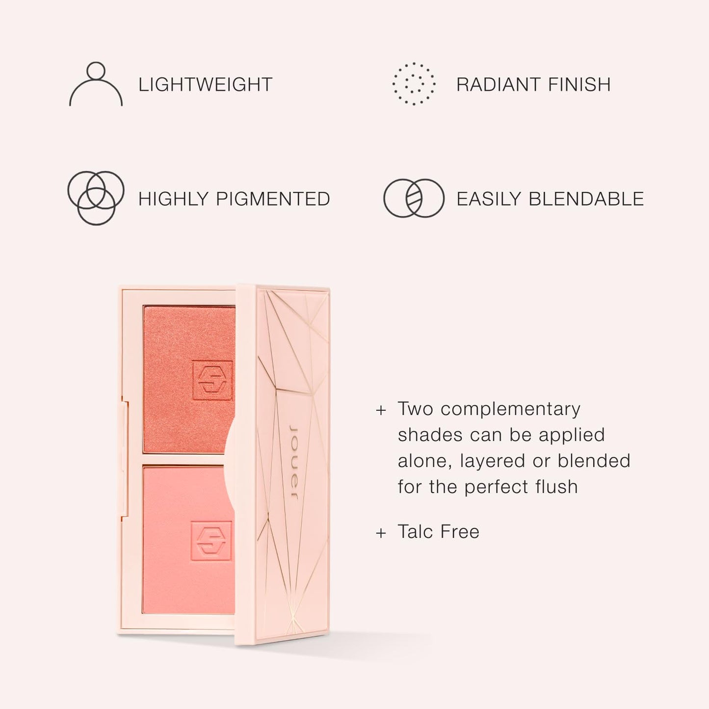 Jouer Blush Bouquet Duo Deluxe Mini 2 Shade Blush Palette High Pigment Powder Natural Flush Beauty Cosmetics Vitamin E Talc-Free Paraben, Gluten & Cruelty Free-BrightBean Baby