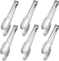 Sunenlyst Kitchen Tongs, 6Pcs Tongs Stainless Steel for Serving Food, Metal Tongs Small Tong for Buffet, Salad, Ice, Appetizer, Serving Utensils for Food (7Inch)