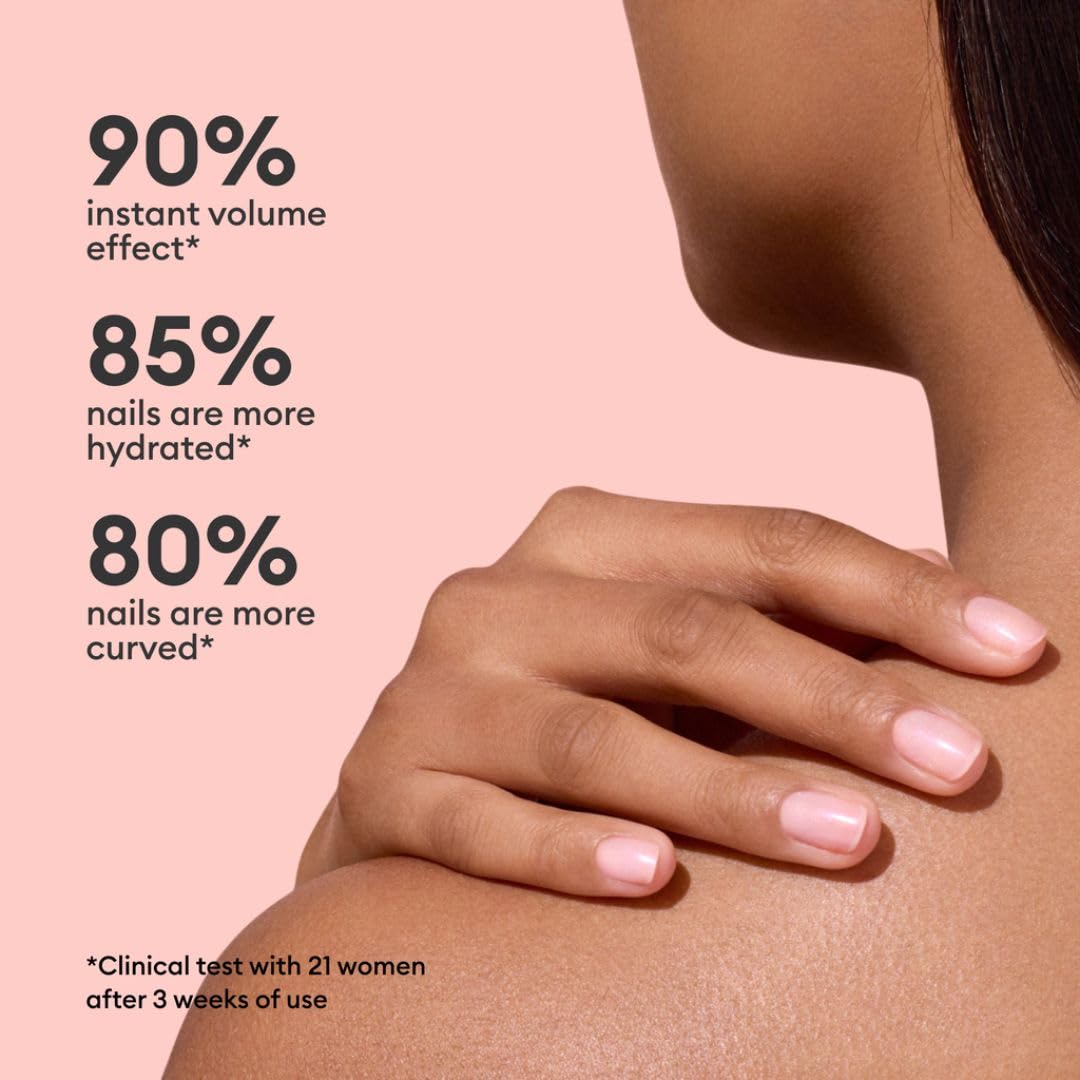 Manucurist Active Plump Nail Polish & Care - Collagen & Peach Extract - No Lamp - Nail Hydrator with Ultra-Glossy Baby Rose Shimmer for Instant Plumping Effect - Nail Volumizer - Vegan & Plant-Based-BrightBean Baby