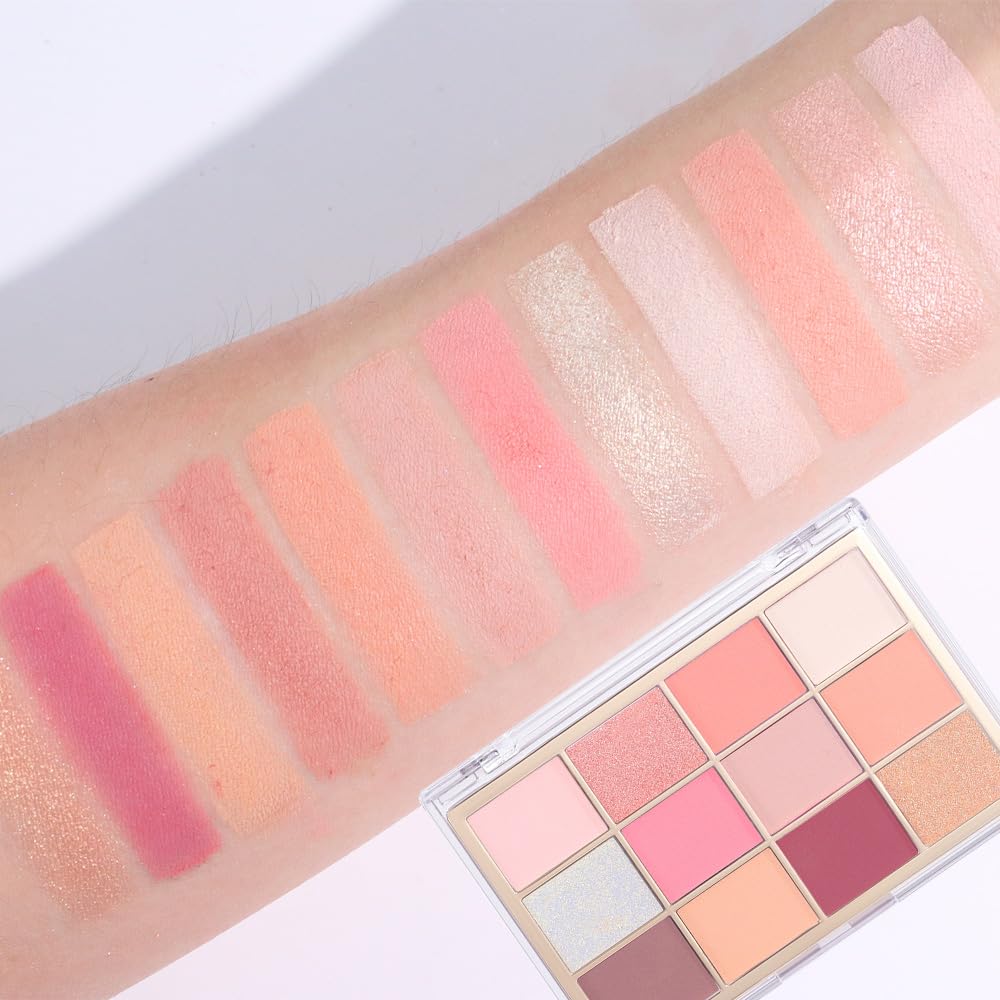 Nude Pink Eyeshadow Palette,Natural Neutral Warm Colors Cream Light Colors Eyeshadow Palette,Eye Shadow Palette Long Lasting Naturing-Looking Make Up Pallets for Women,Vegan-BrightBean Baby