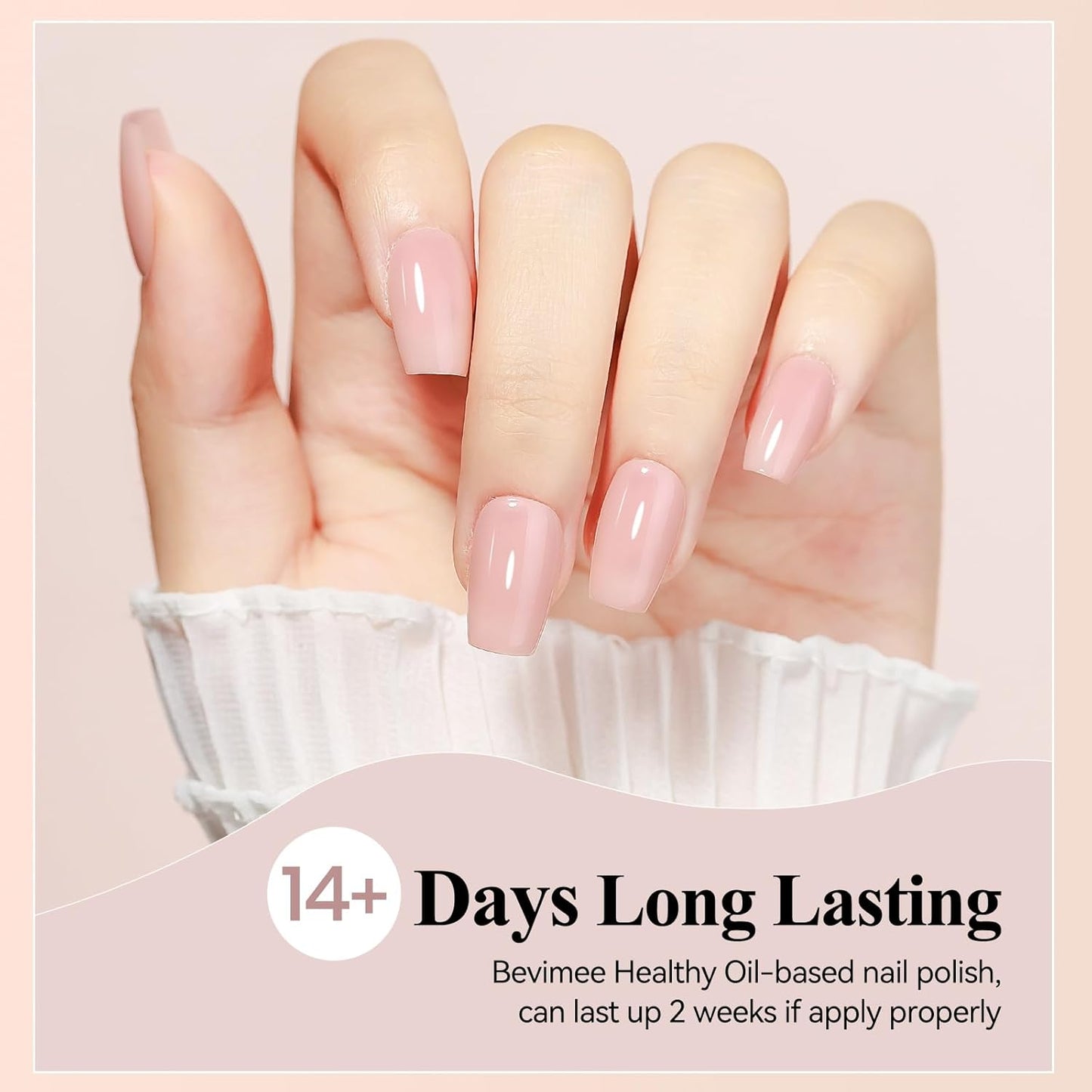 Nude Nail Polish Set: Quick Dry Nail Lacquer Non Ge Regular Sheer Colors White Nude Light Pink Natural Fingerpolish Fast Drying DIY Salon Gift For Women, 6 Colors 8lm/0.27fl.oz-BrightBean Baby
