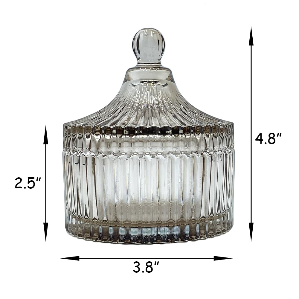 Ultra Soft Powder Puff and Container 3.3" High Density Velvet Dusting Washable Reusable Powder Puff,Body Powder Puff and Glass Jar Holder Loose Powder Box with Puff for Face Makeup(Tawny)-BrightBean Baby