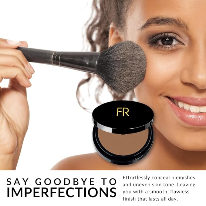 Luxury Oil Blotting Pressed Powder by Flori Roberts, Long Lasting Oil and Shine Control, Flawless Complexion for Women of Color or Deeper Skin Tones-BrightBean Baby