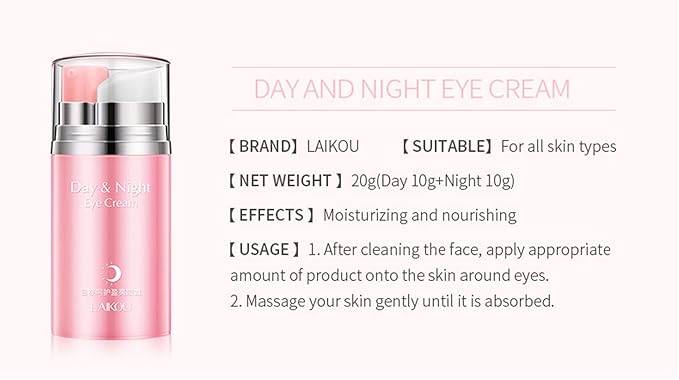 Rose Essential Oil Day and Night Eye Cream, Eye Cream for Dark Circles & Puffiness, Moisturizing Hydrating Fade Fine Lines Eye Bags Removal Dark Circles Firming Eye Skin For Women, Gift for Travel-BrightBean Baby