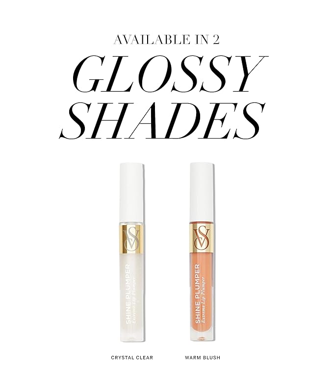 Victoria's Secret Shine Plumper Extreme Lip Plumper in Crystal Clear, Plumping Lip Gloss for Women with Marine Collagen Microspheres, Lip Treatment-BrightBean Baby