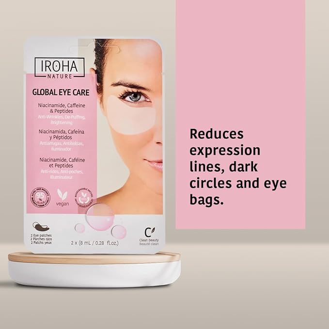 Eye Masks, Reduces Wrinkles, Dark Circles & Puffiness - Pack of 5 Pairs - Hydrating Patches with Niacinamide, Caffeine, Peptides - Vegan, Cruelty-Free, Skincare, Under Eye Treatment, Gift-BrightBean Baby