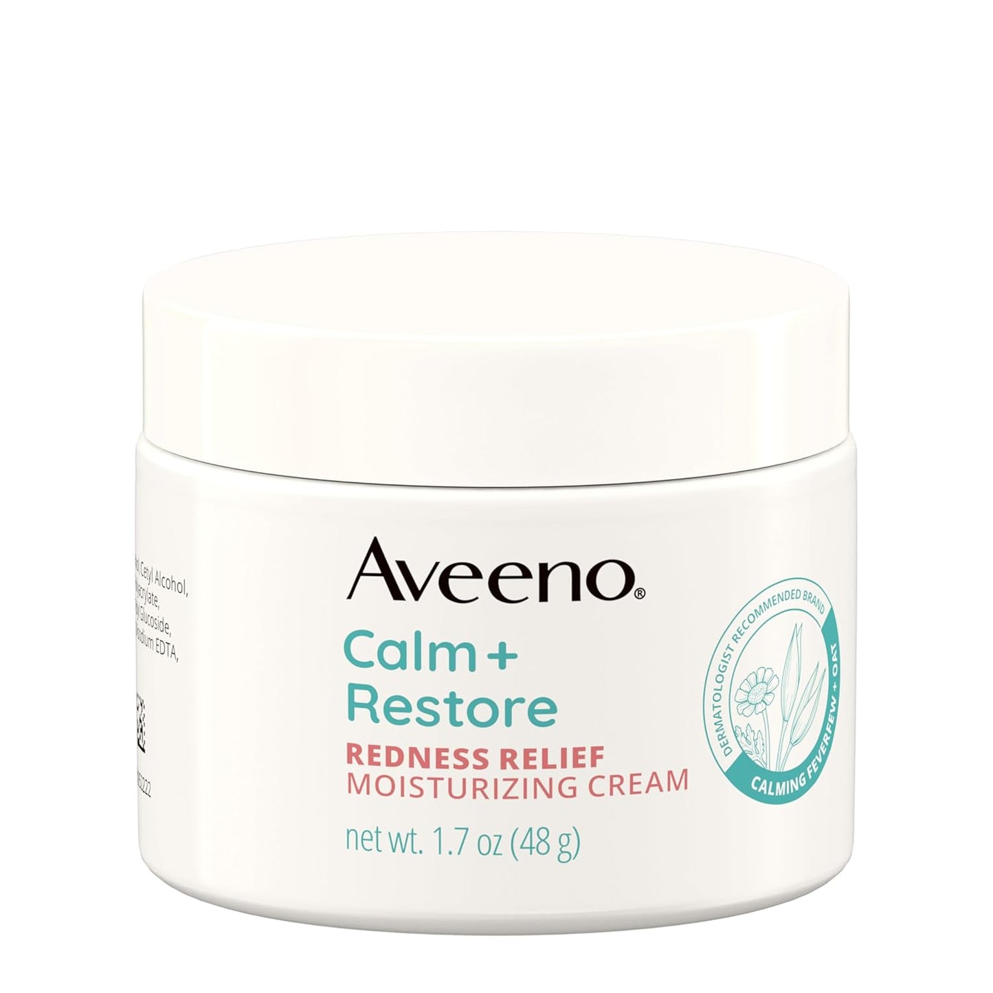 Aveeno Calm + Restore Facial Moisturizer Face Cream for Redness Relief, Non-Comedogenic, Ceramide & Vitamin B5, Hydrating for Dry, Sensitive Skin, Hypoallergenic, Fragrance-Free, 1.7 oz-BrightBean Baby