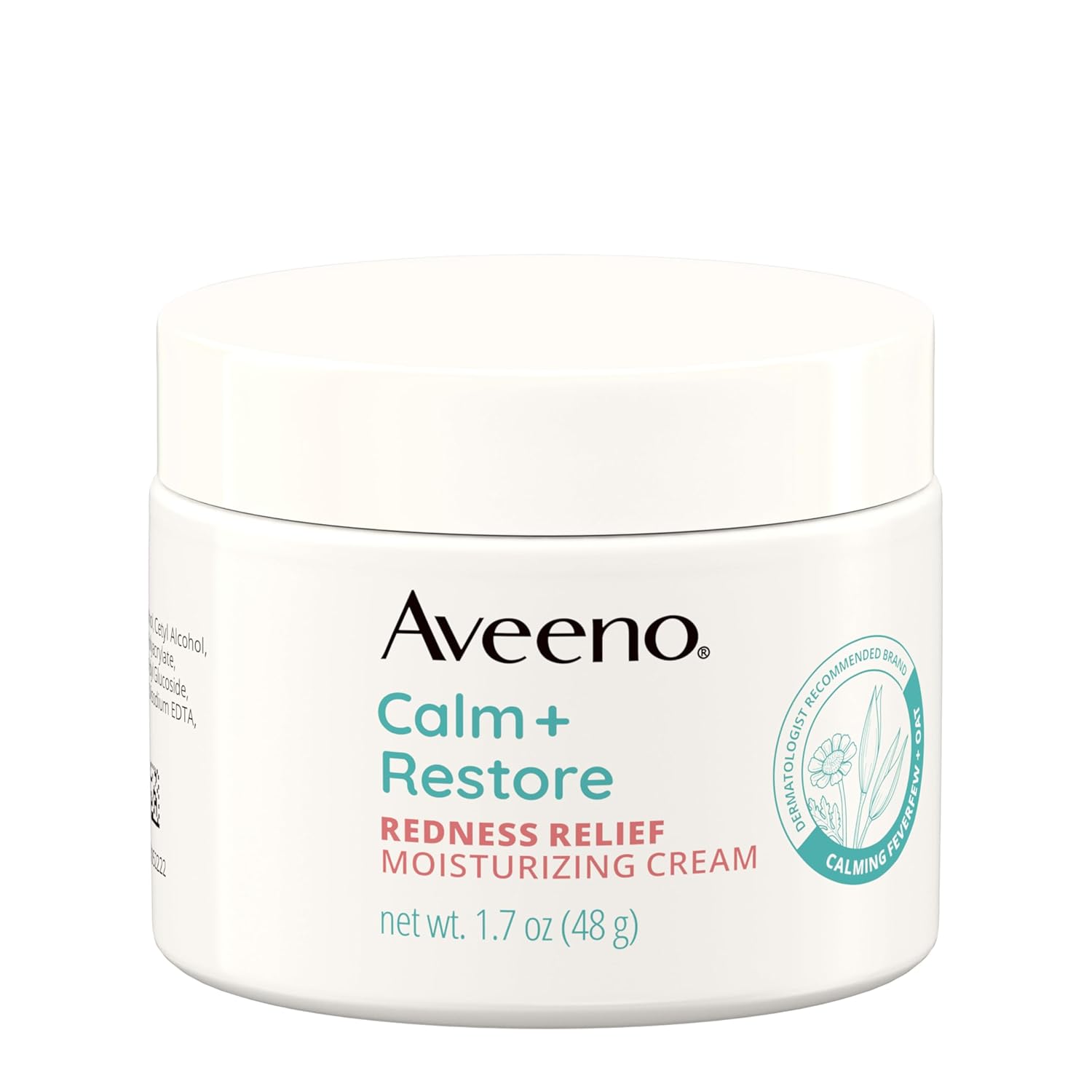 Aveeno Calm + Restore Facial Moisturizer Face Cream for Redness Relief, Non-Comedogenic, Ceramide & Vitamin B5, Hydrating for Dry, Sensitive Skin, Hypoallergenic, Fragrance-Free, 1.7 oz-BrightBean Baby