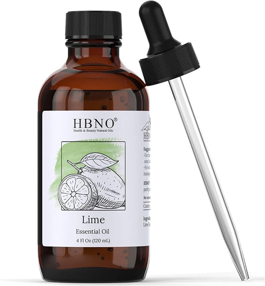 HBNO Lime Essential Oil - Huge 4 oz (120ml) Value Size - Natural Lime Oil, Cold Pressed - Perfect for Cleaning, Aromatherapy, DIY, Soap & Diffuser-BrightBean Baby