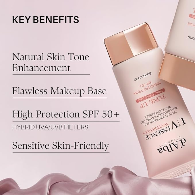 d'alba Piedmont Waterfull Tone-Up Sunscreen Serum BROAD SPECTRUM SPF 50 + Korean Sunscreen for Face, All Skin Tones, Sweat Proof Formula (1.69 fl.oz.)-BrightBean Baby