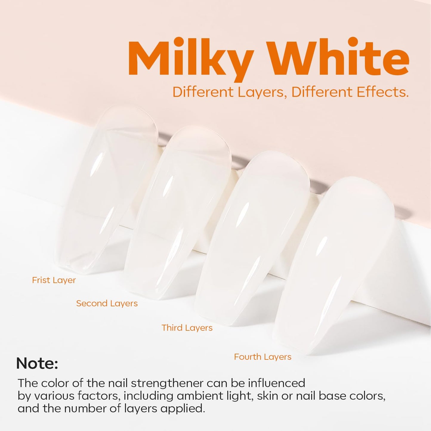 modelones Nail Strengthener Milky White Nail Polish Nails Repair for Damaged Nails Growth and Strentgthener Ridge Filler for Nail Strengthening Polish 15ml-BrightBean Baby