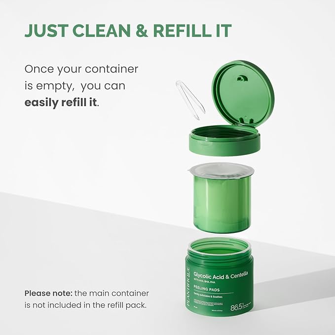 PLANTIFIQUE Only Refill Korean Glycolic Acid Toner Pads 60 Pcs with Niacinamide, CICA - AHA, BHA, PHA Daily Face Exfoliating Pads for Gentle Skin Renewal, Toner for Cleansing All Skin Types-BrightBean Baby