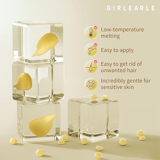 Hard Wax Beads, 1lb Honey Wax Beans for Hair Removal, Hard Wax for Sensitive Skin at Home, Wax Refill Perfect for Brazilian Bikini, Legs, Facial, Eyebrow and Full Body for Women and Men-BrightBean Baby