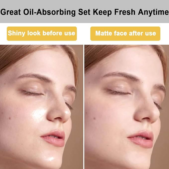 103 PCS Volcanic Roller Oily Skin Oil Control On The Go Volcanic Face Roller Oil Absorbing Volcanic Roller with Oil Blotting Sheet Paper for Oily Skin Care Oil Control Film Tissues (Type2)-BrightBean Baby