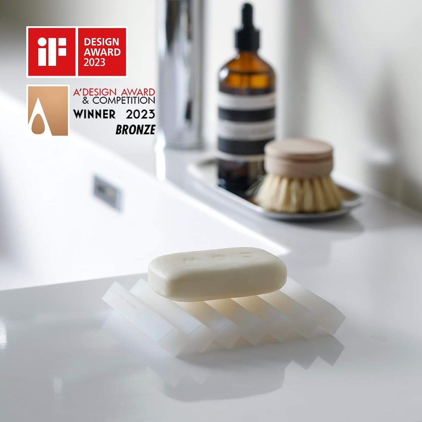 SHIMOYAMA Paint Brushes Holders, 2 Pack, Zigzag Soap Dish, Soap Holder for Watercolor Paintbrush, Bathroom, White-BrightBean Baby