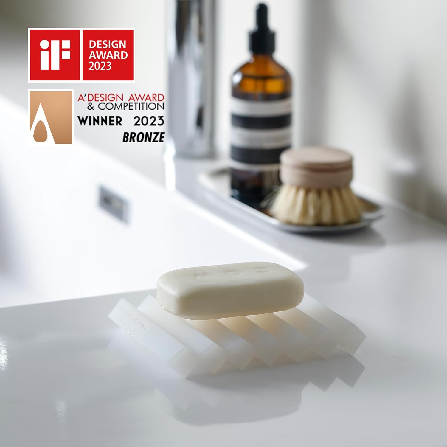 SHIMOYAMA Paint Brushes Holders, 2 Pack, Zigzag Soap Dish, Soap Holder for Watercolor Paintbrush, Bathroom, White-BrightBean Baby