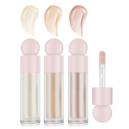 Liquid Highlighter Natural Glow For Face & Body, Waterproof Moisturizing Light Liquid Luminizer For Long Lasting Shimmer, Contour Highlighter Stick Easy to Apply with Cushion Applicator-BrightBean Baby