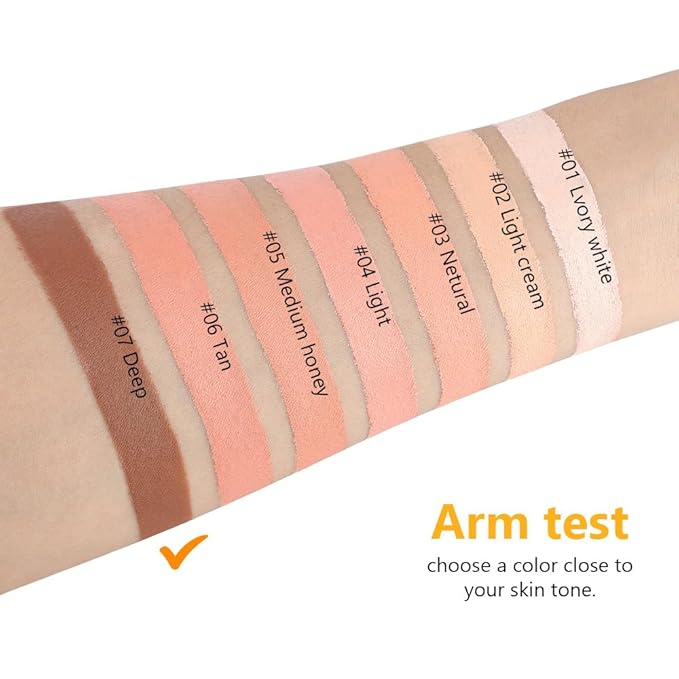 Pot Concealer with Makeup Brush Set,Tattoo Color Correcting Concealer,Full Face Color Correcting Conceal Foundation,Under Eye Concealer Brightener Dark Eye Ring corrector de ojeras (07-DEEP)-BrightBean Baby