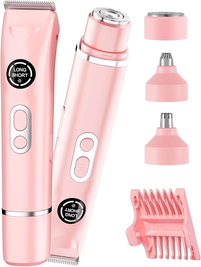 Bikini Trimmer for Women|Hair Removal Shaver - Painless Electric Razor, Cordless Body Shaver for Travel, Replaceable Lady Facial Razor|Trim Nasal/Eyebrows, IPX7 Waterproof&Easy Cleaning, Ceramic Blade-BrightBean Baby