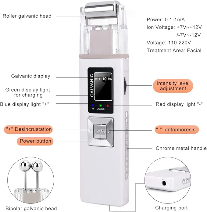 Portable Galvanic Microcurrent Skin Firming Machine, Anti-Aging Face Lift Massager Home Use Beauty Salon Device-BrightBean Baby